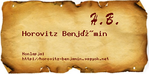 Horovitz Benjámin névjegykártya