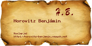 Horovitz Benjámin névjegykártya